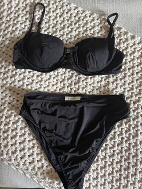 Peony Black Bikini Set